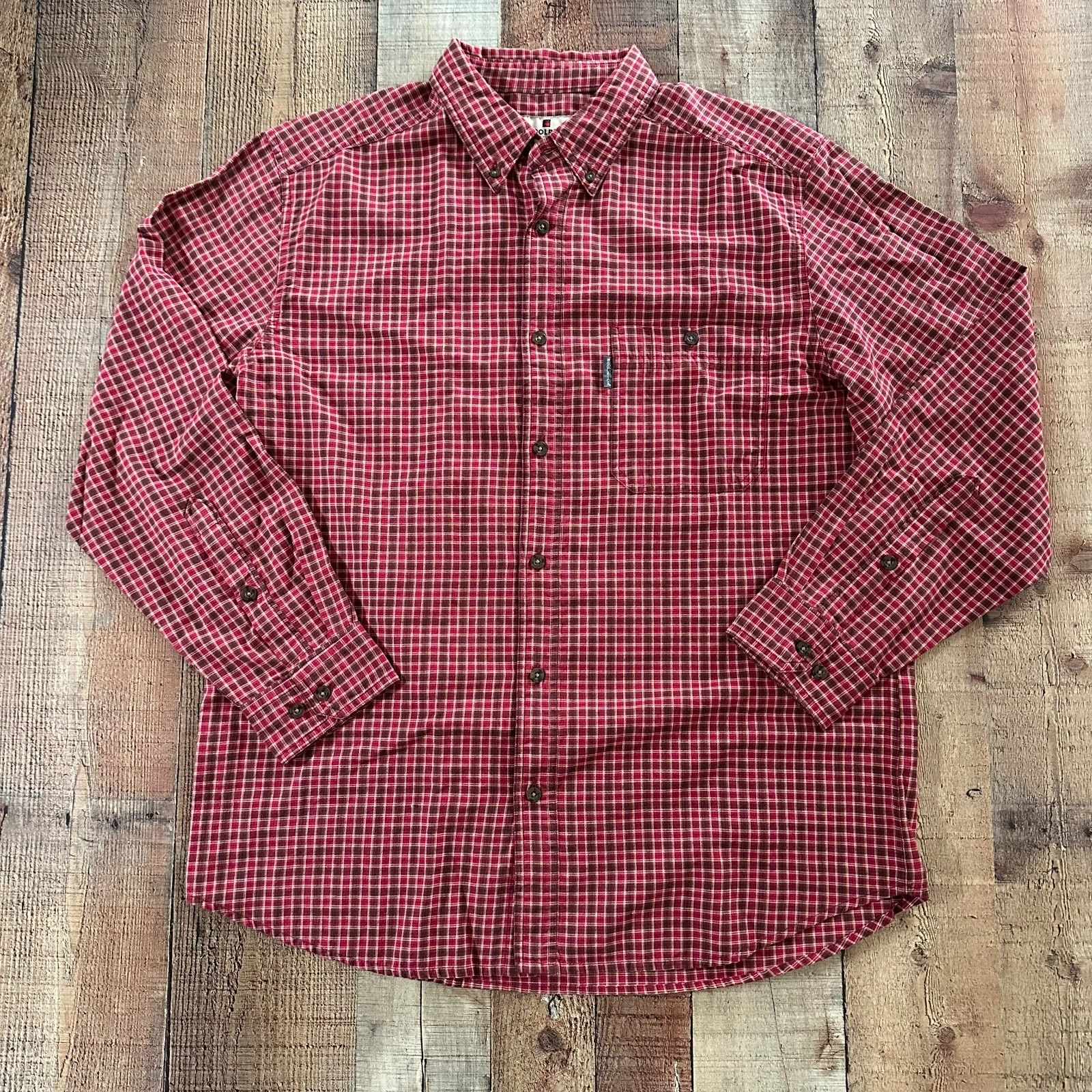 Woolrich Men’s Milepost Long Sleeve Button Down Shirt Size L
